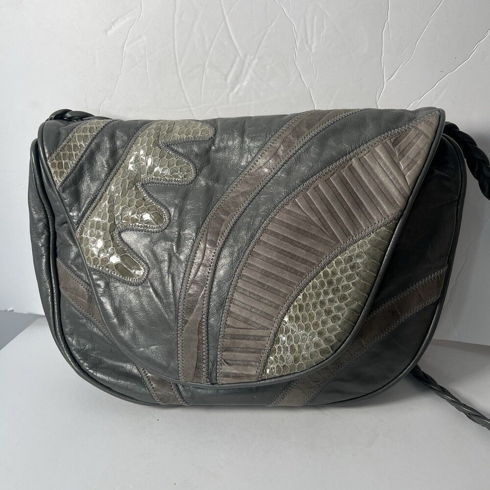 Joanna Vintage Ladies Fashion Gray Leather shoulder luxury bags women handbags